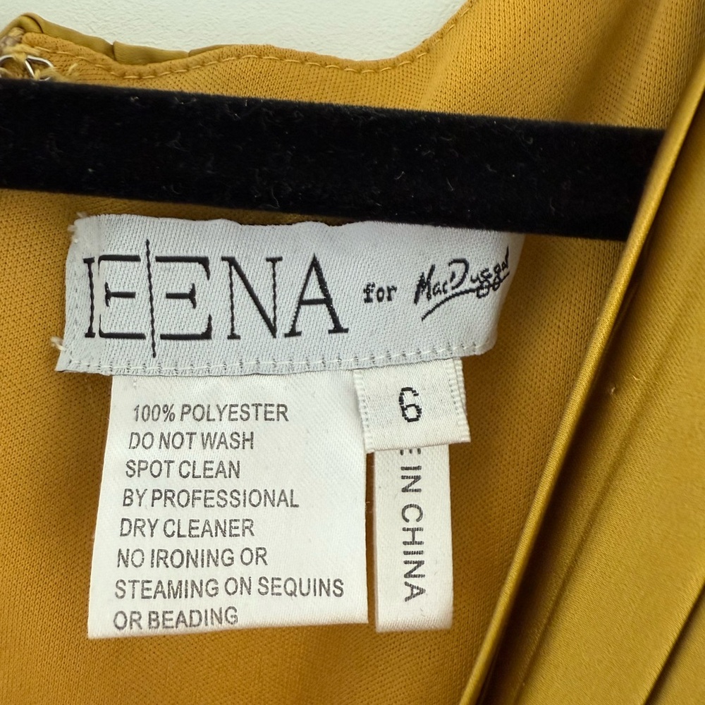 Leena by Mac Duggal chartreuse pleated dress - Picture 3 of 9